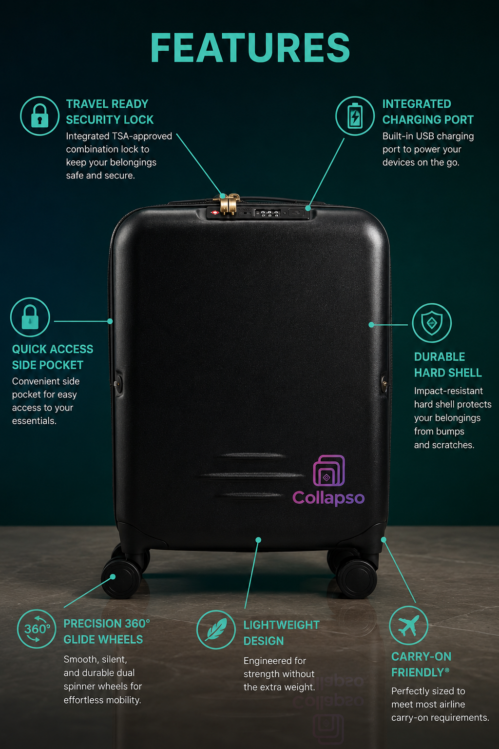 20" Collapsible Carry-On - Space-Saving Storage