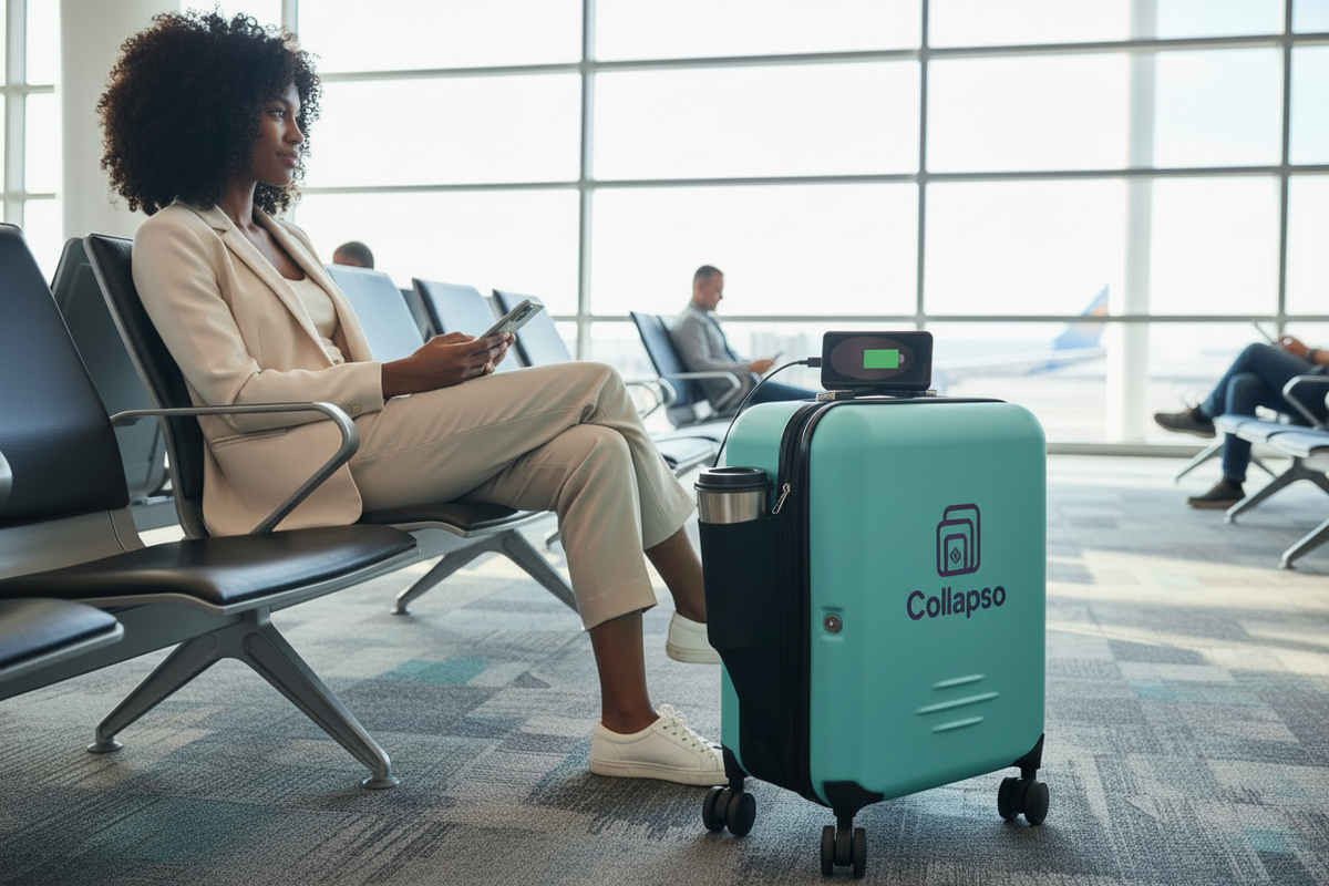 Updated Collapso luggage airport scene